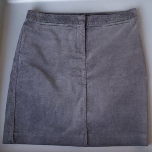 J Jill grey stretch velvet mini skirt size 8